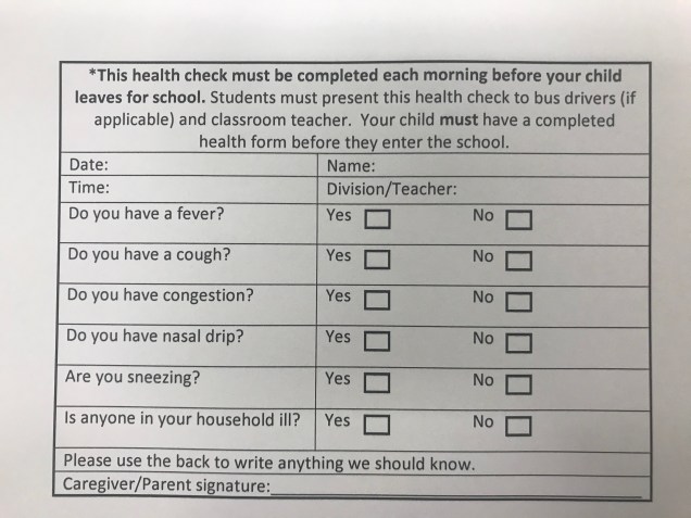 health check form